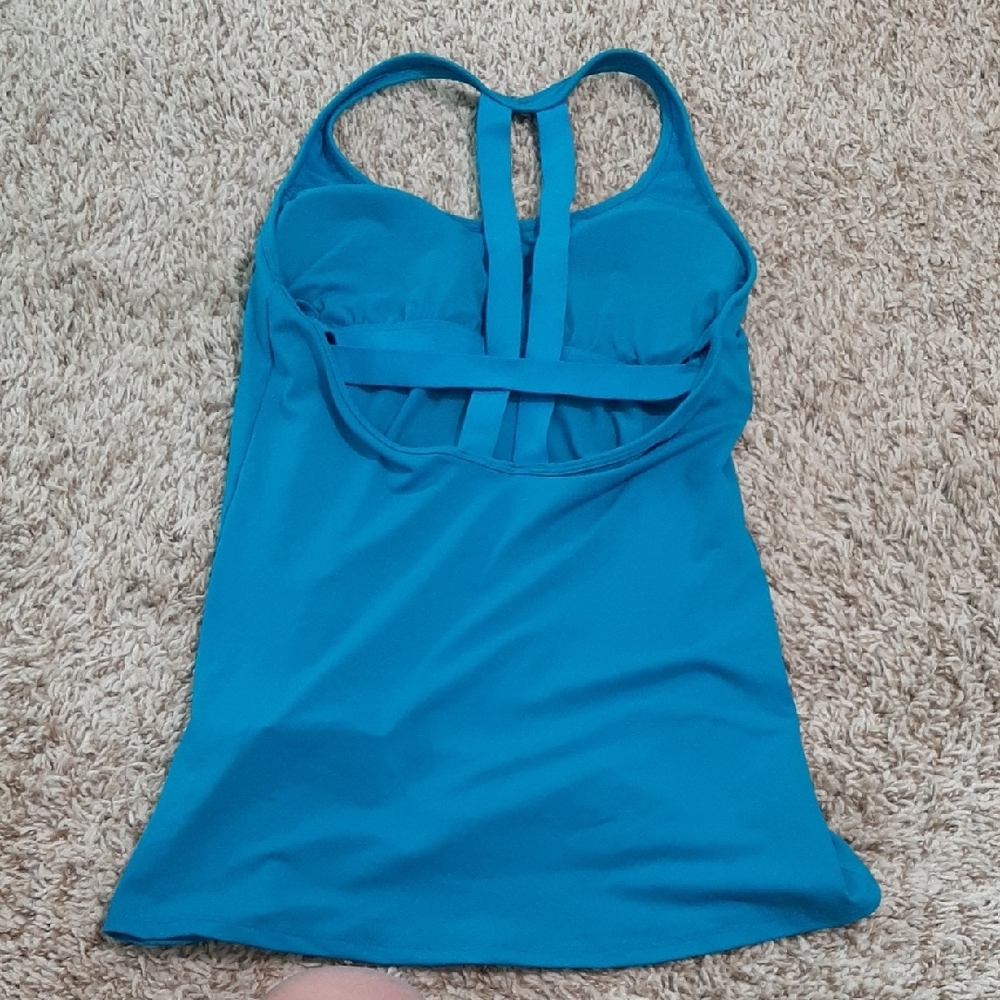 Fabletics Blue Fitted Backless Tank Top - Picture 5 of 6